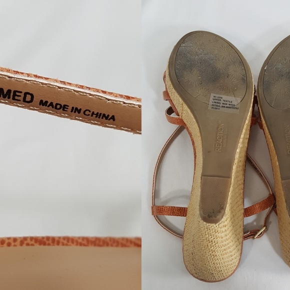 Kenneth Cole Reaction Wedge Sandals Orange HEEL - Picture 8 of 8